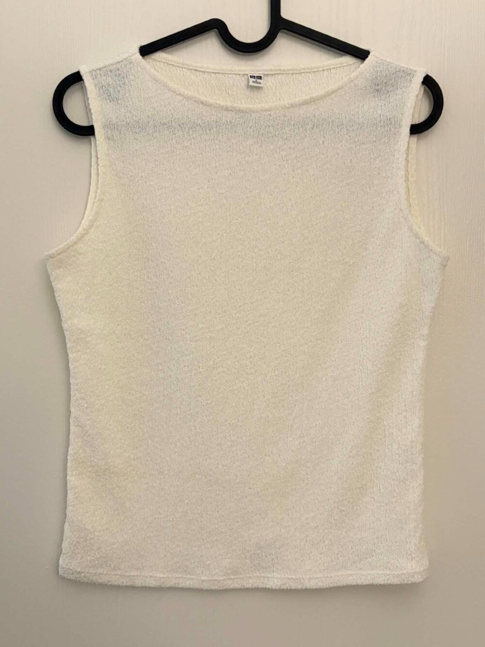 Uniqlo White Textured Sleeveless Knit Top Size S NWOT
